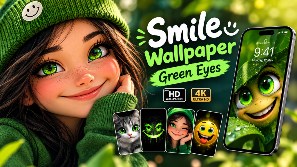 Smile Wallpaper Green Eyes
